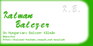 kalman balczer business card
