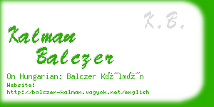 kalman balczer business card